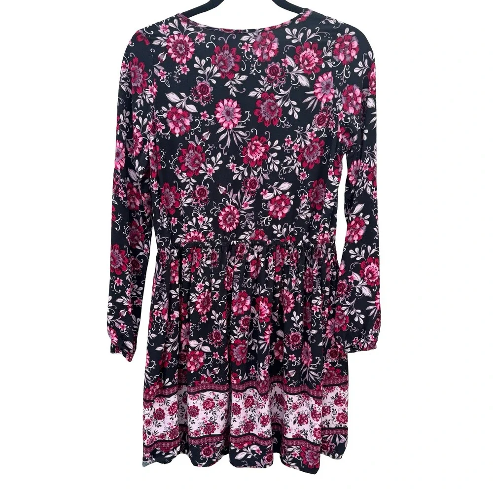 The Childrens Place Girls 16 XXL Floral Long Sleeve Dress Boho Pink Peasant - Picture 6 of 11
